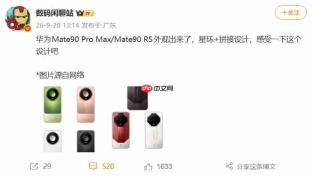 华为Mate90 Pro Max、Mate90 RS外观曝光:星环延续,拼接背板塑造全新质感