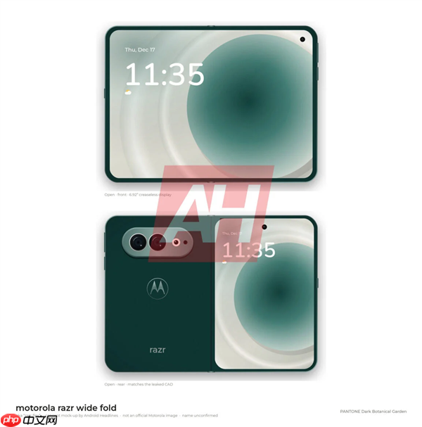 摩托罗拉首款阔折叠手机“Razr Flex”渲染图流出!
