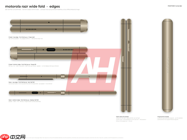 摩托罗拉首款阔折叠手机“Razr Flex”渲染图流出!