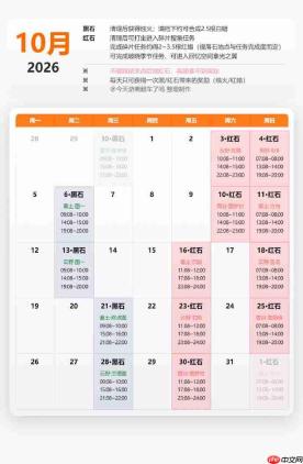 光遇10月红石表分享-光遇10月红石日历2026