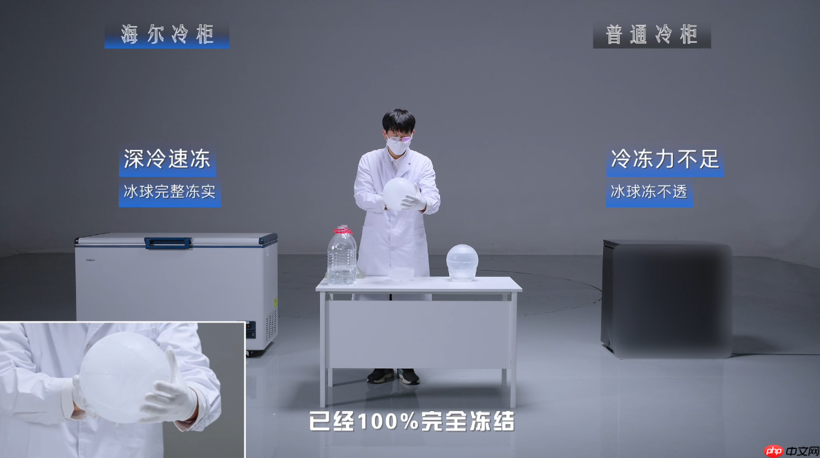 冻肉发柴营养流失?一颗冰球见证海尔冷柜速冻锁鲜