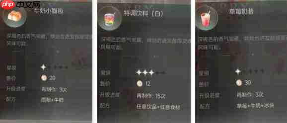 星眠料理配方全览,都有哪些料理配方