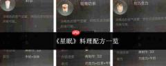 星眠料理配方全览，都有哪些料理配方