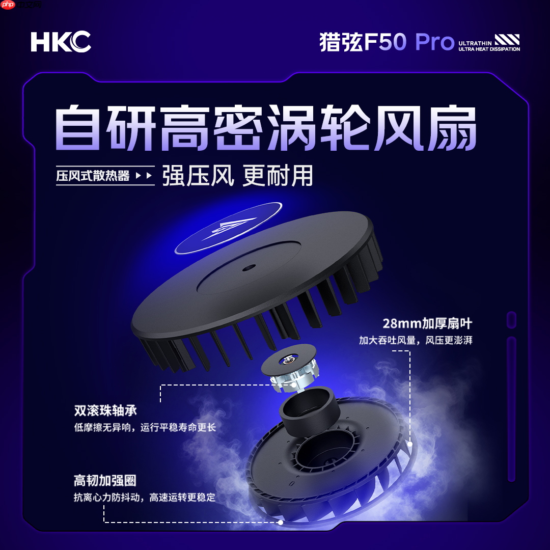 轻薄天花板,散热真旗舰——HKC首款压风式笔记本散热器猎弦F50系列重磅首发
