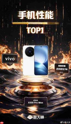 Q3手机性能前十榜公布：vivo X500 Pro Max夺第一