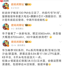 华为畅享100系列配置全面曝光:电池最高达8800mAh