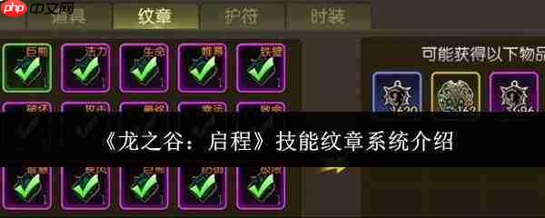 龙之谷启程中的技能纹章系统详解