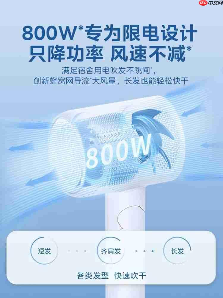 宿舍限电吹风机:功率怎么选才不跳闸
