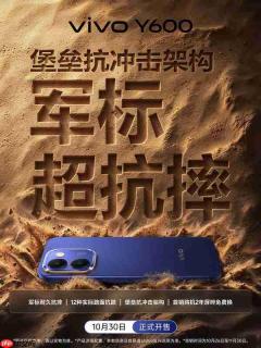 vivo Y600即将开售:10000mAh电池+军标抗摔架构