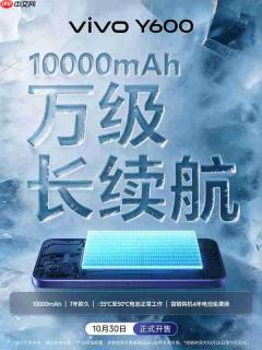 vivo Y600即将开售:10000mAh电池+军标抗摔架构