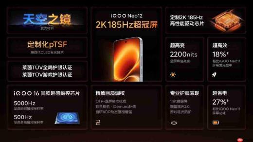 2K 185Hz 超冠屏独家搭载「天空之镜」 iQOO Neo12正式亮相