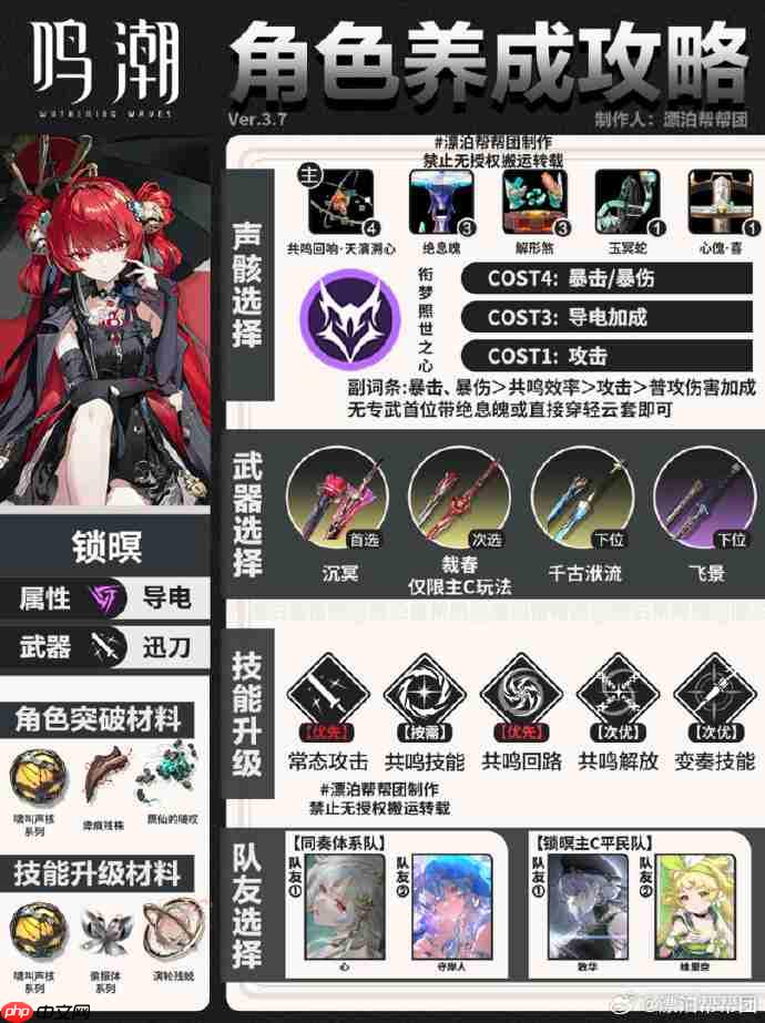 鸣潮锁暝培养攻略-鸣潮锁暝声骸武器阵容推荐