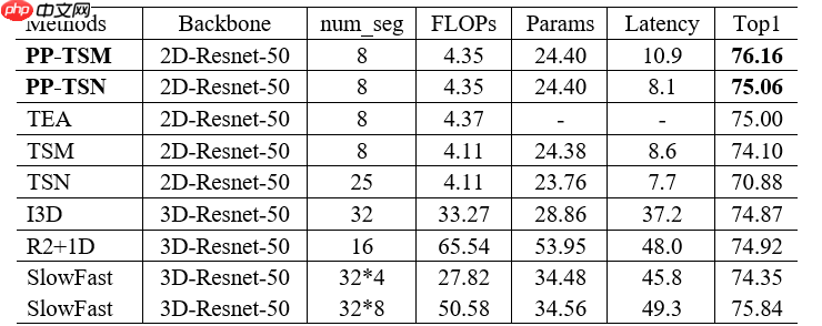 【官方】Paddle2.1实现视频理解优化模型 -- PP-TSN - php中文网