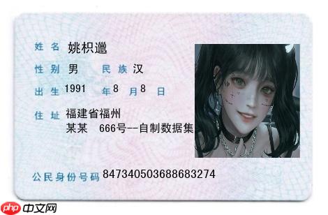 PPOCRLabel半自动工具标注自制身份证数据集 - php中文网