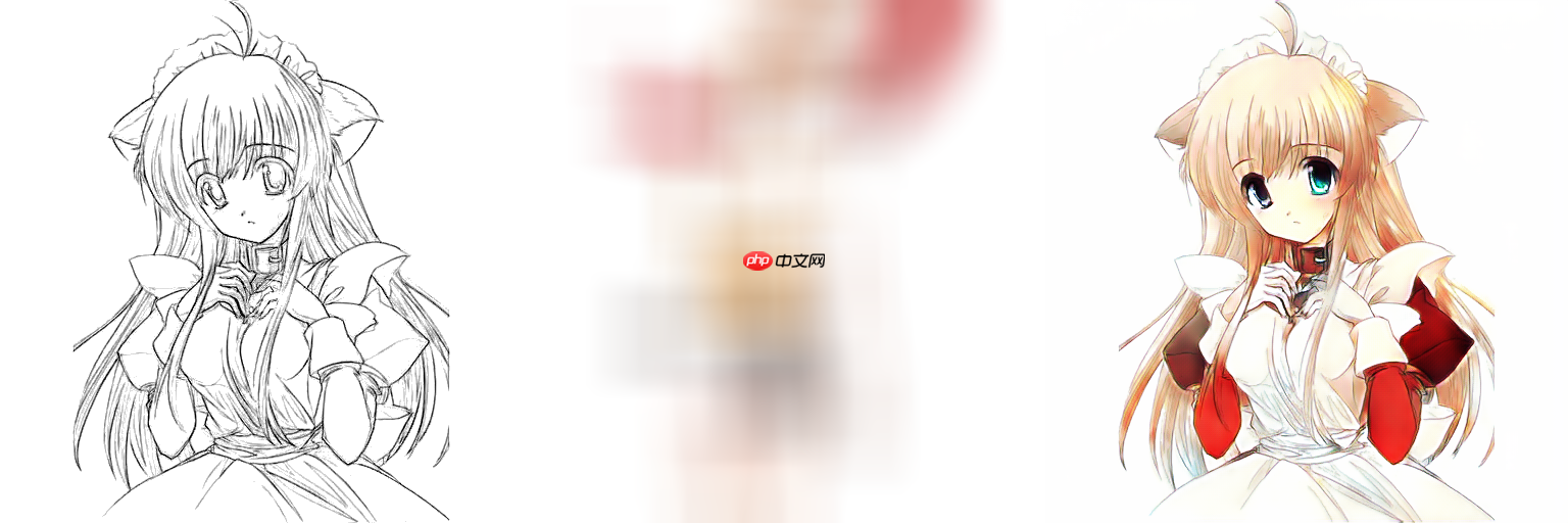 线稿上色V3（比V2差别在于这个参考图的处理方式)，并且更好用哦 - php中文网