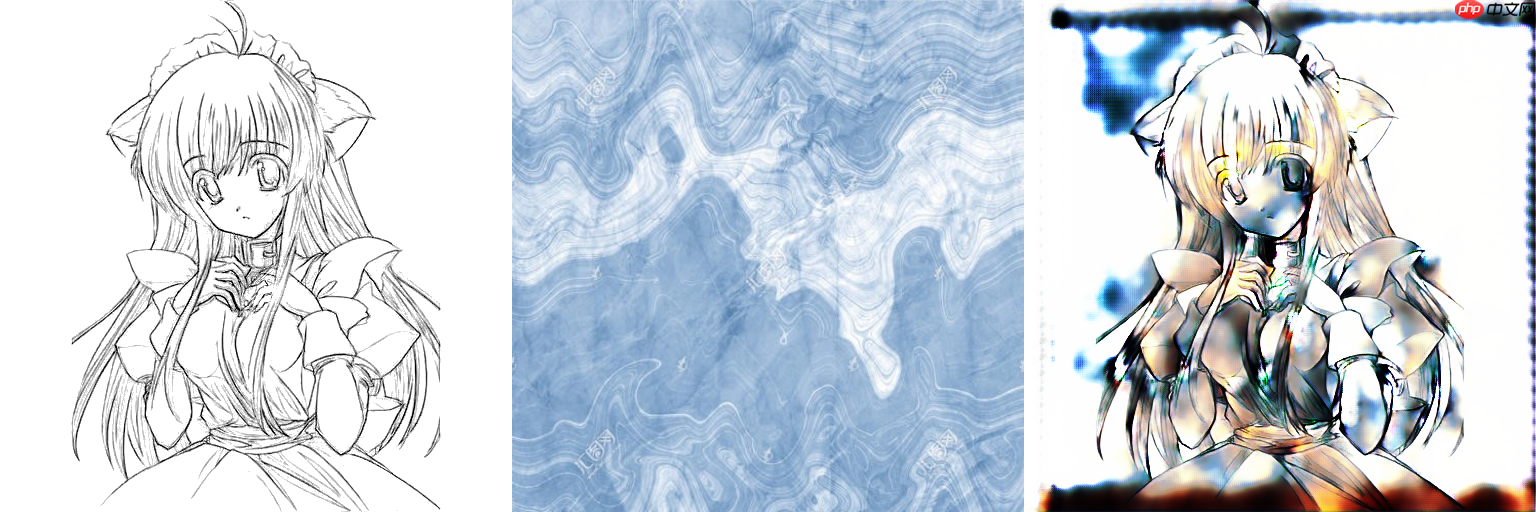 线稿上色V3（比V2差别在于这个参考图的处理方式)，并且更好用哦 - php中文网