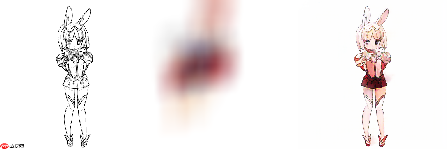 线稿上色V3（比V2差别在于这个参考图的处理方式)，并且更好用哦 - php中文网