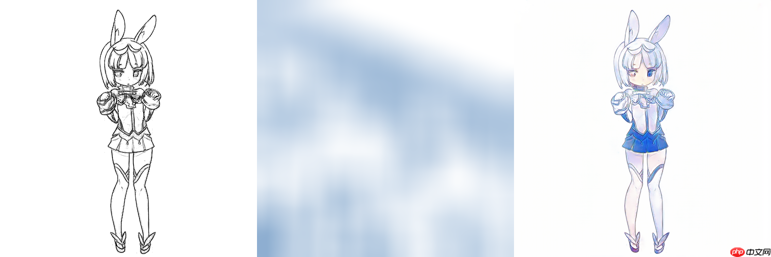 线稿上色V3（比V2差别在于这个参考图的处理方式)，并且更好用哦 - php中文网