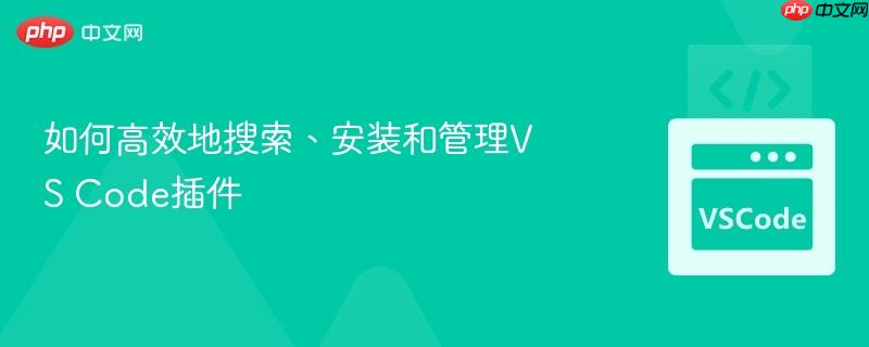 如何高效地搜索、安装和管理vs code插件
