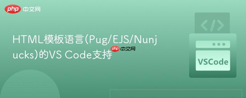 html模板语言(pug/ejs/nunjucks)的vs code支持