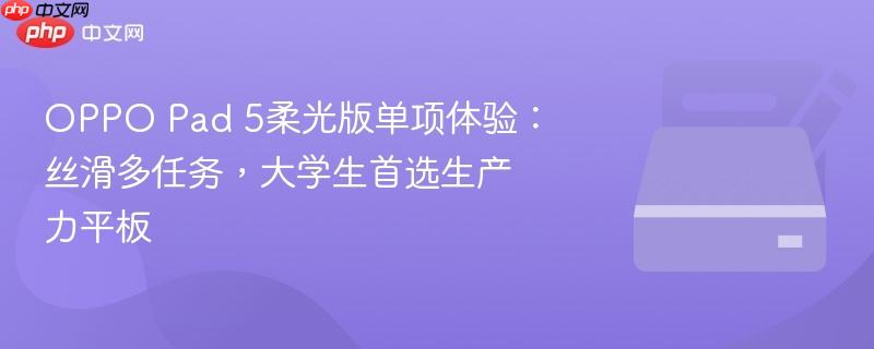 oppo pad 5柔光版单项体验:丝滑多任务,大学生首选生产力平板