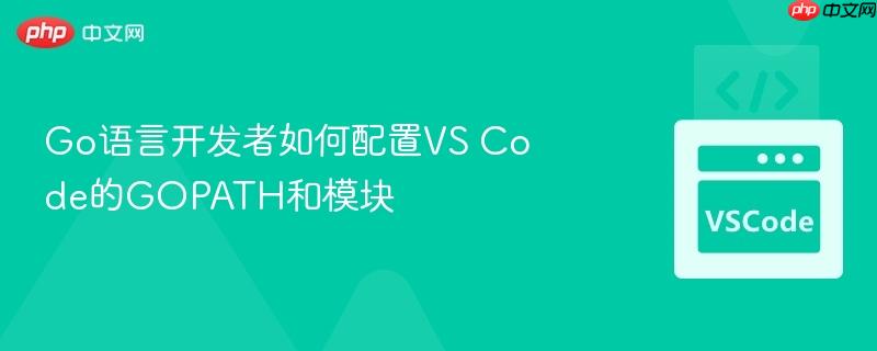 go语言开发者如何配置vs code的gopath和模块