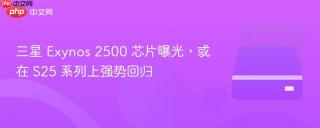 三星 Exynos 2500 芯片曝光，或在 S25 系列上强势回归