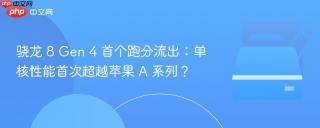 骁龙 8 Gen 4 首个跑分流出：单核性能首次超越苹果 A 系列？