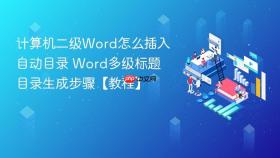计算机二级Word怎么插入自动目录 Word多级标题目录生成步骤【教程】