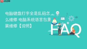 电脑键盘打字全是乱码怎么维修 电脑系统语言包重装维修【说明】