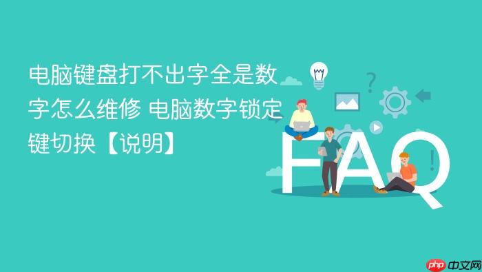 电脑键盘打不出字全是数字怎么维修 电脑数字锁定键切换【说明】