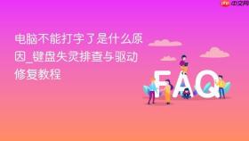 电脑不能打字了是什么原因_键盘失灵排查与驱动修复教程