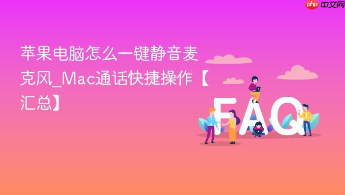 苹果电脑怎么一键静音麦克风_mac通话快捷操作【汇总】