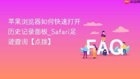 苹果浏览器如何快速打开历史记录面板_safari足迹查询【点拨】