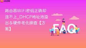 路由器WiFi密码正确却连不上_DHCP地址池溢出与硬件老化排查【方案】
