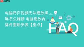 电脑网页视频无法播放黑屏怎么维修 电脑播放器插件重新安装【重点】