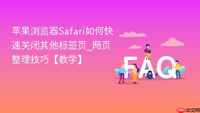 苹果浏览器safari如何快速关闭其他标签页_网页整理技巧【教学】
