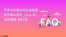 苹果浏览器如何快速查看网页隐私报告_safari安全快捷键【提示】