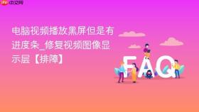 电脑视频播放黑屏但是有进度条_修复视频图像显示层【排障】