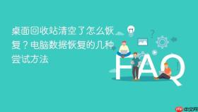 桌面回收站清空了怎么恢复？电脑数据恢复的几种尝试方法