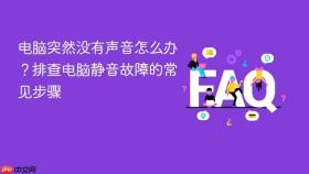 电脑突然没有声音怎么办?排查电脑静音故障的常见步骤