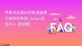 苹果浏览器如何快速查看已保存的密码_safari安全中心【指南】