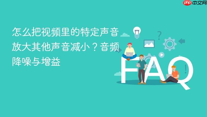 怎么把视频里的特定声音放大其他声音减小?音频降噪与增益