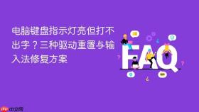 电脑键盘指示灯亮但打不出字？三种驱动重置与输入法修复方案