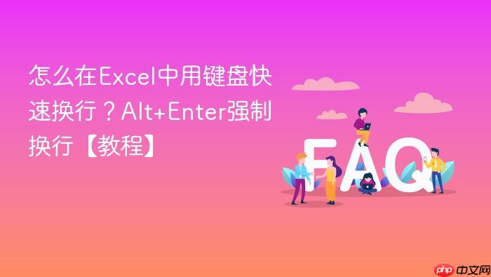 怎么在excel中用键盘快速换行?alt+enter强制换行【教程】