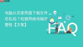 电脑从百度网盘下载文件后乱码?检查网络传输完整性【方案】