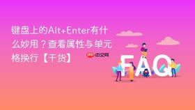键盘上的Alt+Enter有什么妙用？查看属性与单元格换行【干货】