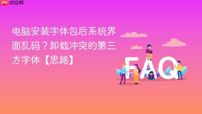 电脑安装字体包后系统界面乱码？卸载冲突的第三方字体【思路】