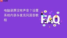 电脑录屏没有声音?设置系统内录与麦克风混音教程
