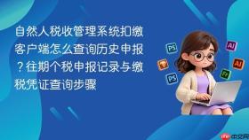 自然人税收管理系统扣缴客户端怎么查询历史申报？往期个税申报记录与缴税凭证查询步骤